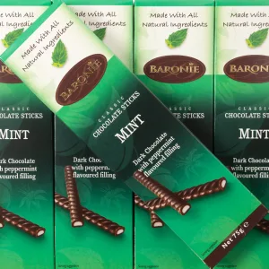 باروني أصابع شوكولاتة داكنة بالنعناع - هدية فاخرة - 24*75 جرام